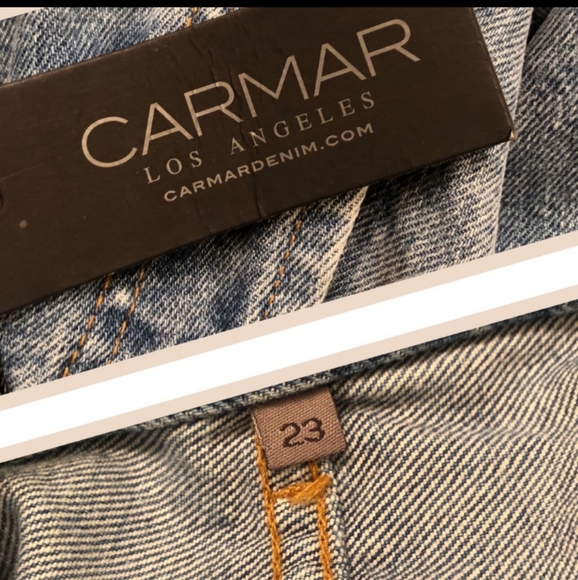 🆕 Carmar | Emelia Non-Stretch Button Fly Distressed Destroyed Jeans Size 23 - Picture 6 of 9